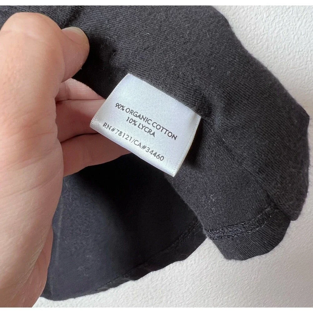 Eileen Fisher Open Hooded Cardigan Organic Cotton Black Size Small USA Pockets - Picture 5 of 5